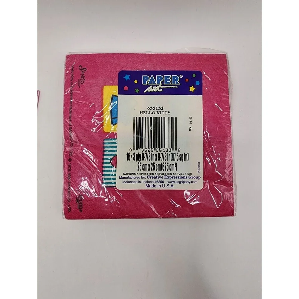 Vintage Hello Kitty Sanrio Party Loot Treat Bags and Napkins 1999 NEW